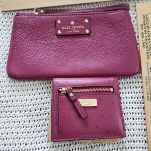 Kate Spade Red Plum Textured Wallet ONLY Pouch Listed Separately